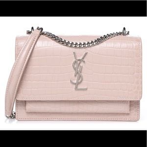 YSL YVES SAINT LAURENT LEATHER SUNSET HANDBAG.